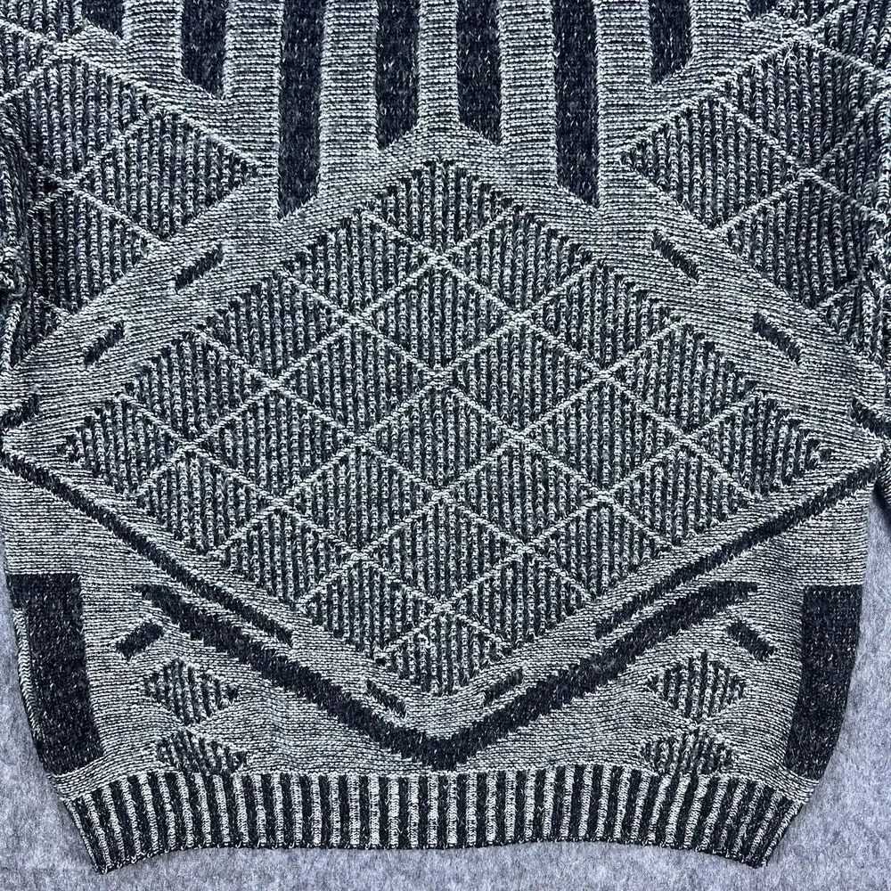 Vtg Limited Editions By Expressions Mens Sweater Gray Wool Made in Italy 90 Sz L